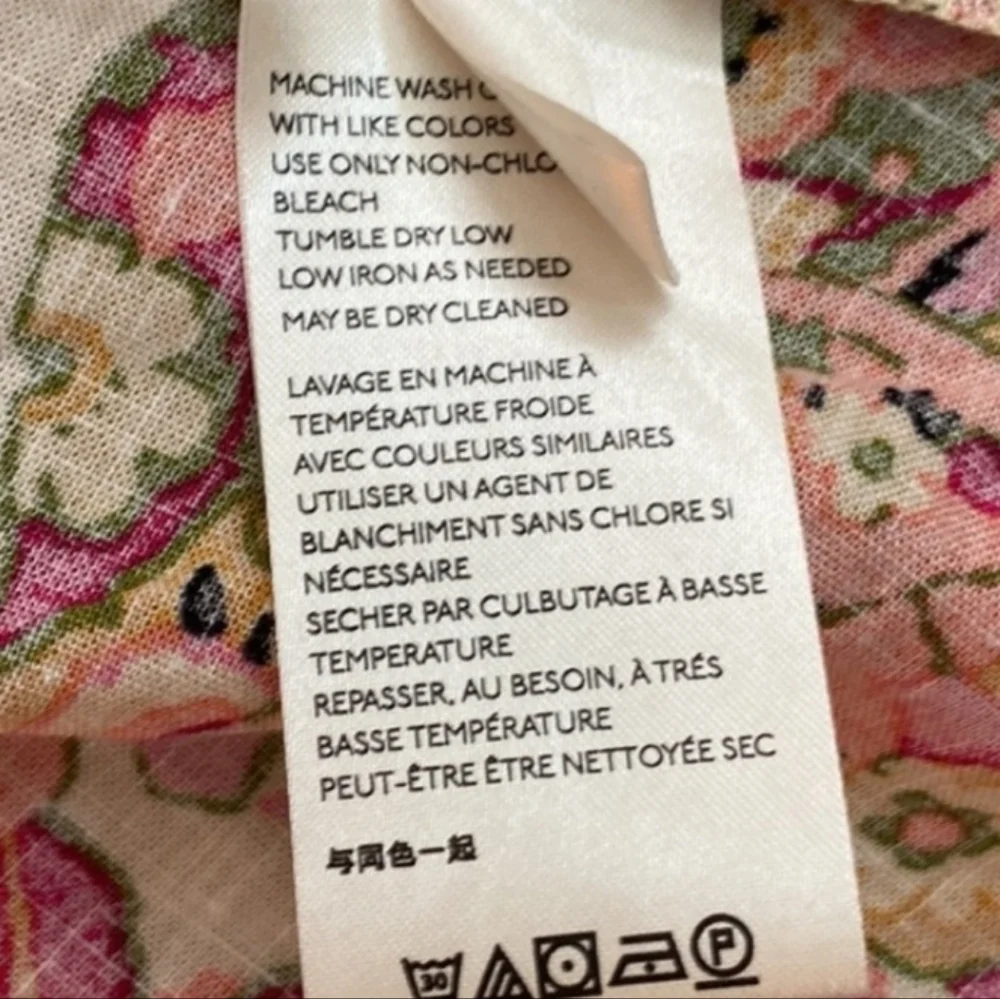 Free People Summer in Tulum Tunic Dress M Pink Combo Ruffle Tie Back - NWT - Picture 11 of 12